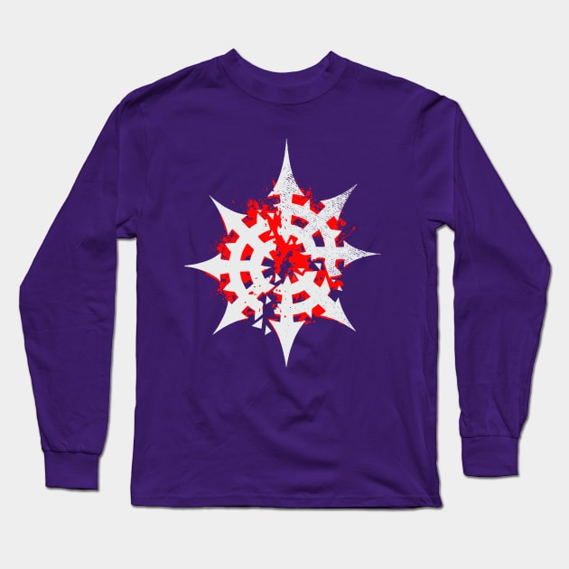 Eight-Pointed Blood Star of Chaos white Long Sleeve T-Shirt by Helgar